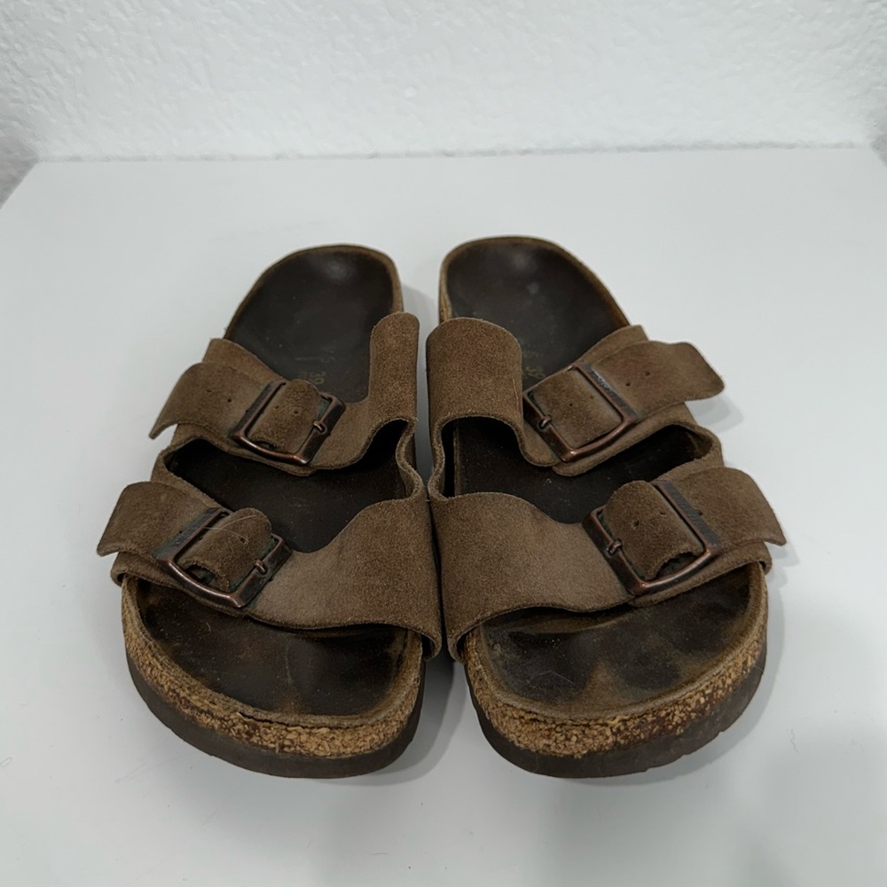 Birkenstock Arizona Slide Sandal Mocha Double Strap Women’s Size 39 ( 8 - 8.5 )